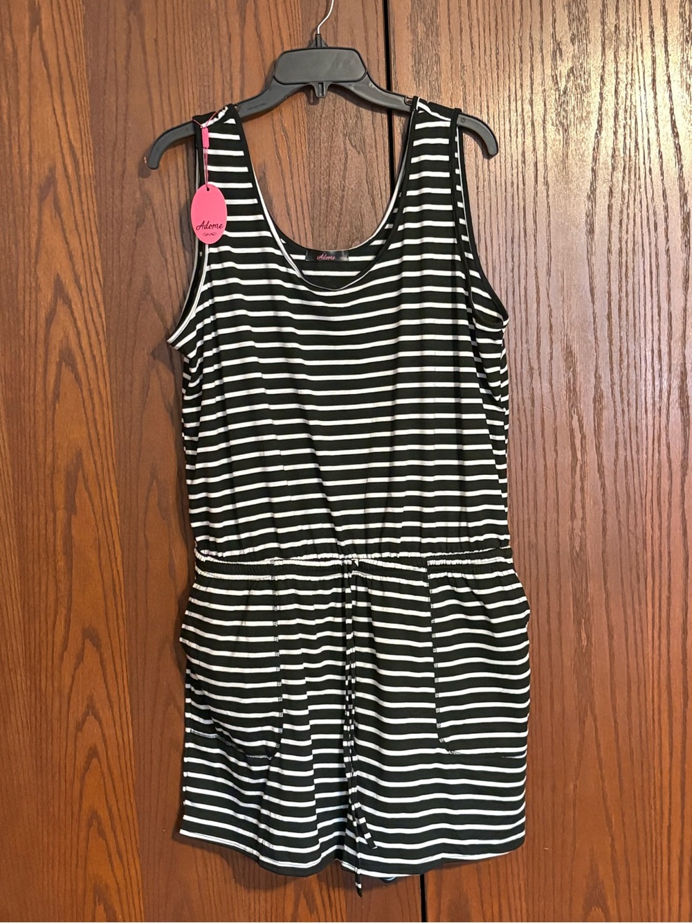 Striped Black & White Sleeveless Romper
